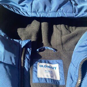 Old Navy Boys Water Resistance Quilted Puffer Jacket, XL (14-16), Dark Blue